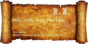 Mészáros Melina névjegykártya